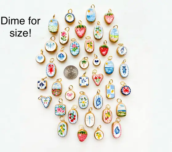 Handmade Lobster cute oval charm brown leather cord necklace choker