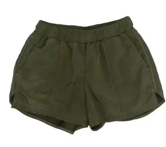 Zella Womens Olive Green Elastic Flowy High Waisted Casual Athletic Shorts Sz XS