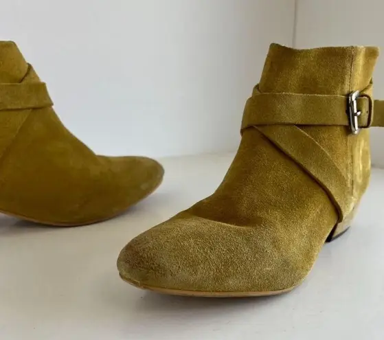 Rebels Mustard Yellow Brett Genuine Suede Zipper Ankle Heeled Boot 8