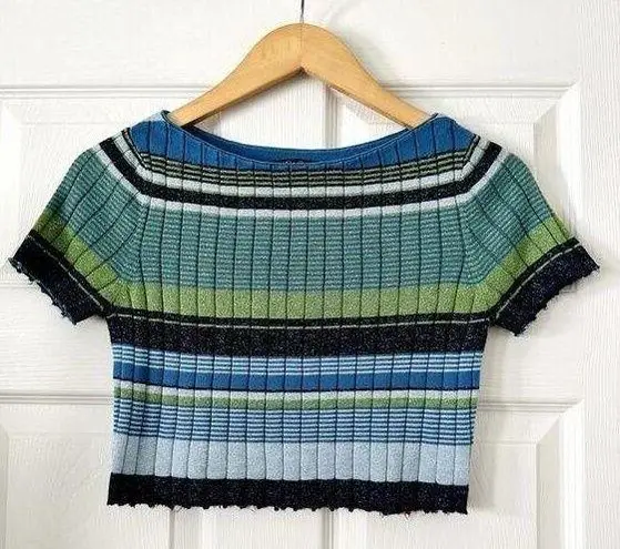 Brooks Brothers Ribbed Knit Crop Top Sz S