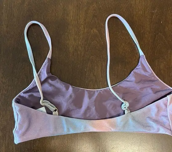 Malai Swimwear Bikini Top Purple Tie Dye Ombre Style Small