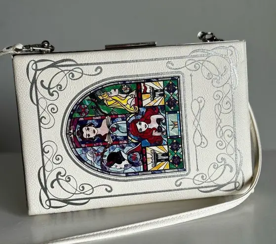 Lounge Fly  Disney Princess Fairytale Story Book Stained Glass Crossbody Clutch Pu