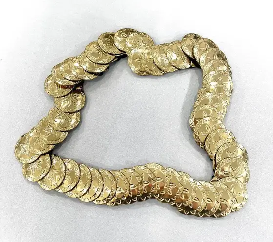 00s Vintage Gold Sand Dollar Medallion Belt