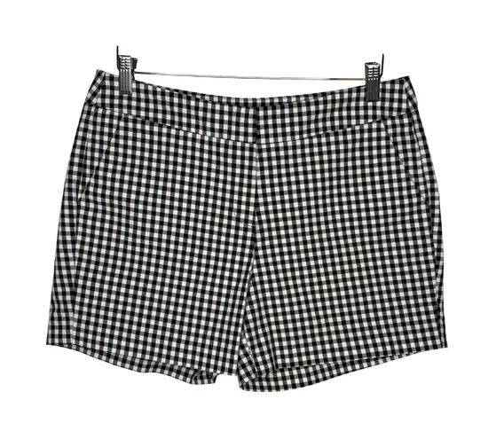 Willi Smith Women's Black White Gingham Check Shorts Size 10 Casual Summer
