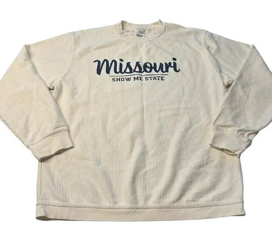 Royce Size M Missouri Show Me State Corduroy Crewneck Beige Cream Travel Ribbed White Size M