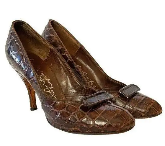 Palter DeLiso 1940s Genuine Alligator Leather Pumps Vintage DeLiso Debs by Heels