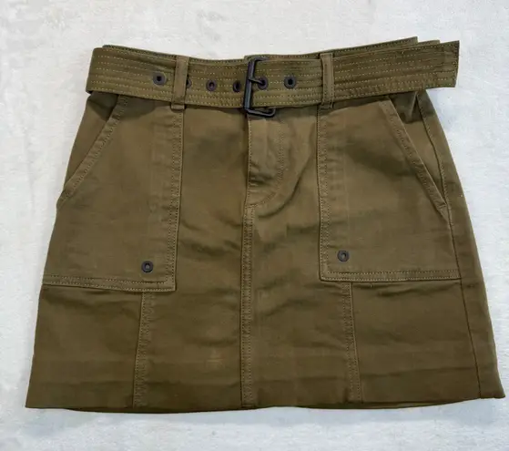 DL1961 Parker Skirt Mini Utility Belted Olive Green Casual XS READ