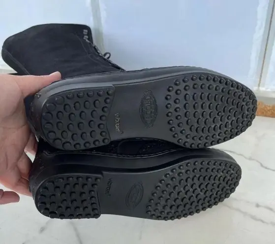 Tod's Gomminos combat moto style mid calf boots 6.5 Black