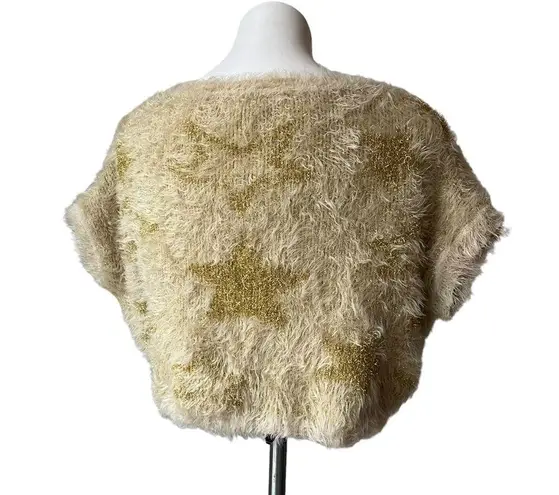 36.5 COPY - 36 Point 5 Cropped Star Metallic Eyelash Sweater, Sz M
