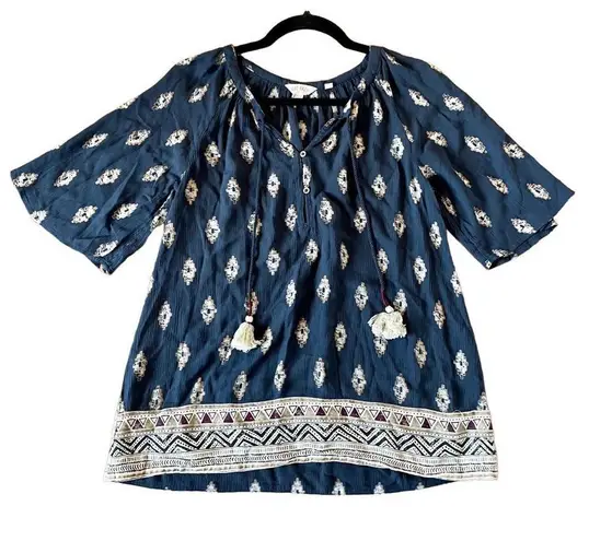 Fat Face Uk boho tassel detail blouse size 2 White