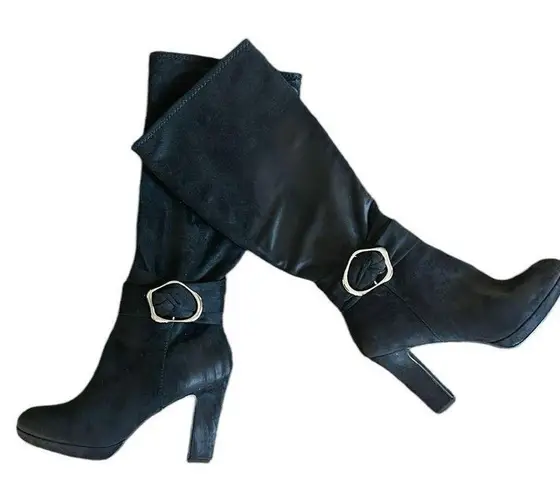 Impo Olexa suede platform stretch boots with block heel