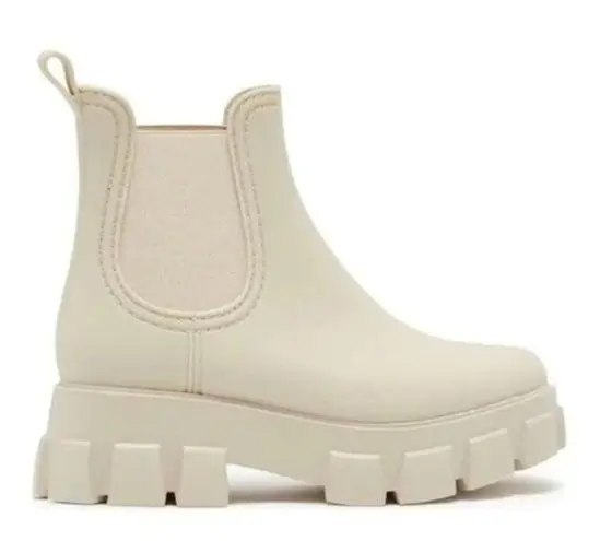 Jeffrey Campbell NEW  Platform Lug Sole Chelsea Rain Boot Cream thumbnail 1