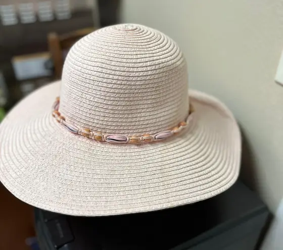 Women's Pink Straw Sun Hat