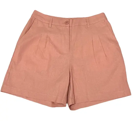 Violets & Roses (4/27) Pleated Casual Linen Blend Shorts Stitch Fix Wide Leg Pink Size 24
