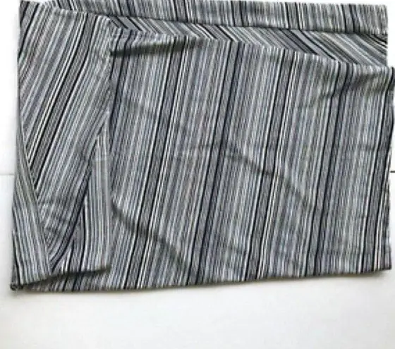 J.Jill  Maxi Skirt Medium Black White Green Diagonal Stripe Stretch Wais…