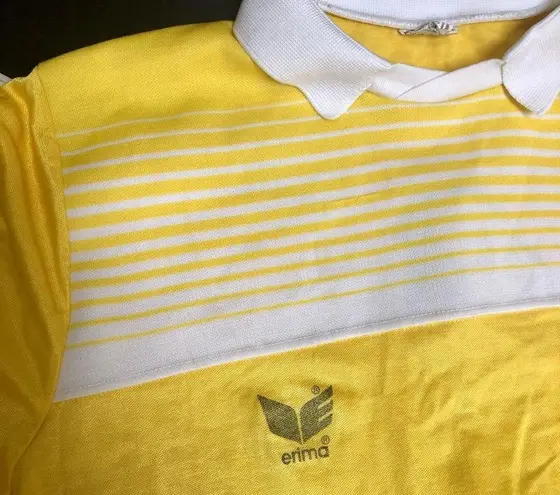 Vintage 70s 80s Erima Soccer Jersey Goalie West Germany Futbol Football size Med Yellow
