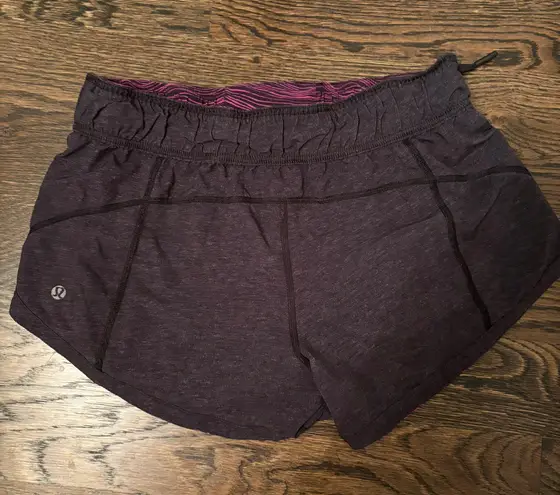 Lululemon Reversible Double Time Short Grey And Purple Size 6