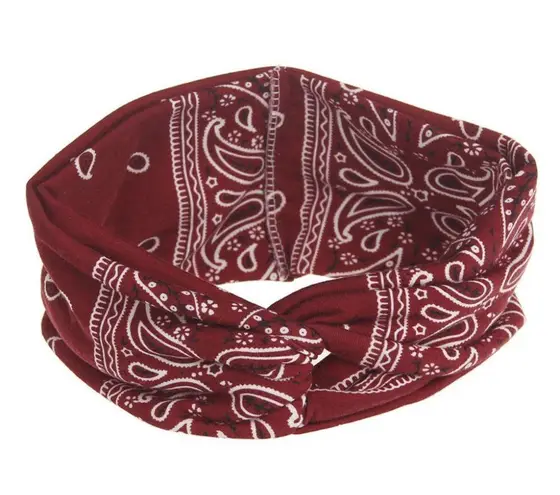 WIDE RED PAISLEY WIDE TWIST HEADBAND