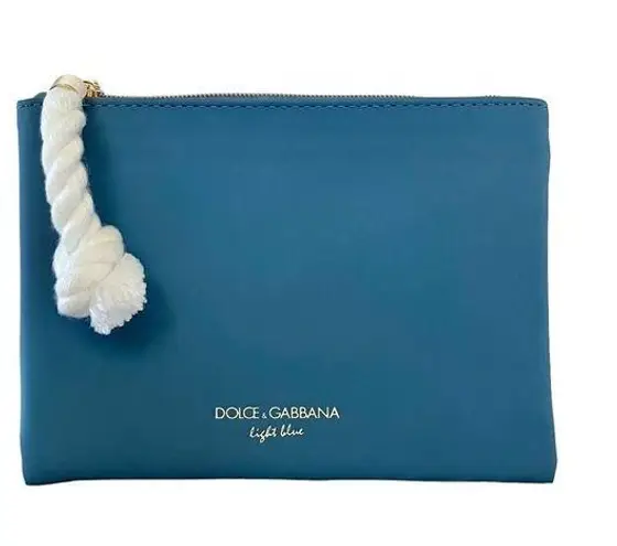 Dolce & Gabbana Light Blue Trousse Zip Pouch Clutch Purse