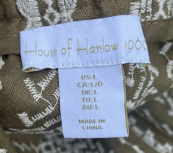 House of Harlow  1960 x Revolve linen embroidered shorts & crop top matching set