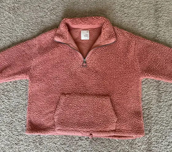 Target Sherpa Pink Quarter Zip Sweatshirt