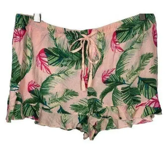 gilligan and o'malley Gilligan & O’Malley Tropical Floral Shorts Pink Green 100% Tencel Lyocell Medium