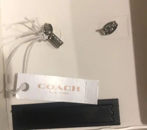 Coach -  small silver earrings in box NWT