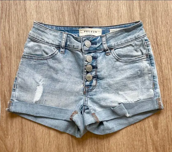 PacSun Women’s High Waisted  Denim Jean Shorts Super Stretch Shortie Style Size22