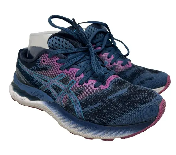 ASICS  Gel Nimbus 23 Blue Pink Running Sneakers 7 - Image 1