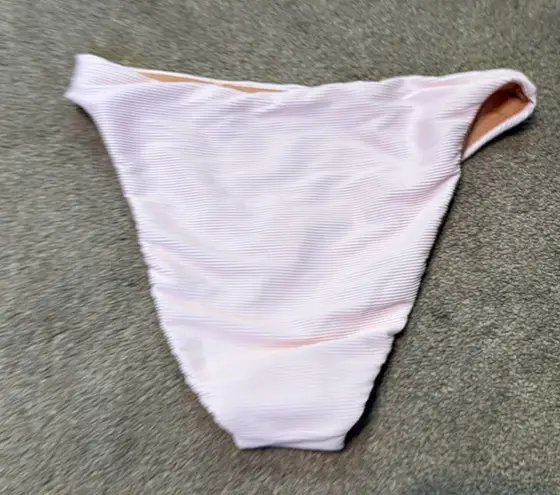 J.Crew  Light Pink Ribbed High Rise Swim Bikini Bottoms Size S