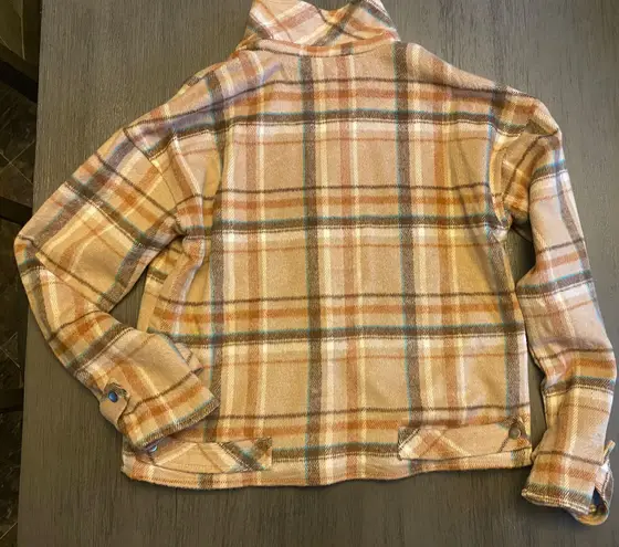 Womens Flannel Coat Tan Size M