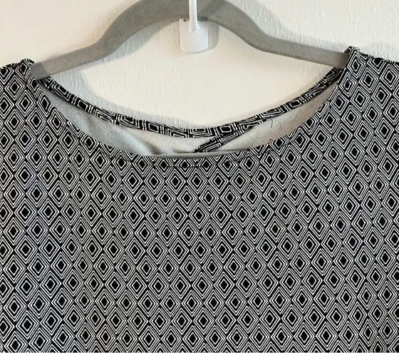 Cuddl Duds Dress Black & White Flexwear Rainbow Hem Lounge Wear Sz S GUC