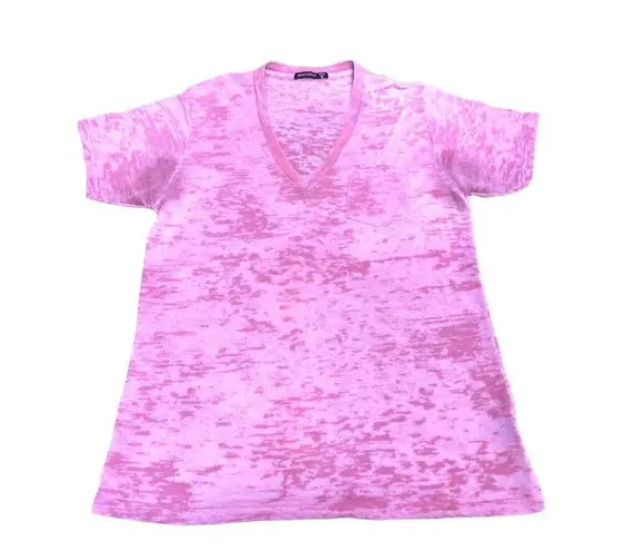 Alternative Soft Sheer Short Sleeve T Shirt Tie Dye Pink V Neck Size Med Cotton