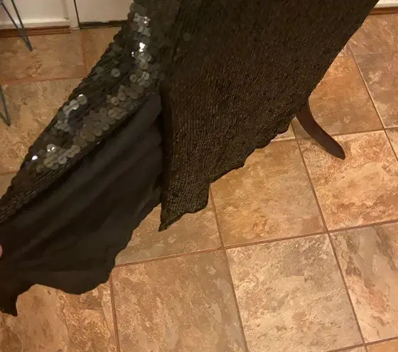 Laurence Kazar 100% SILK AND FULL SEQUIN AND BEADED DRESS SIZE M