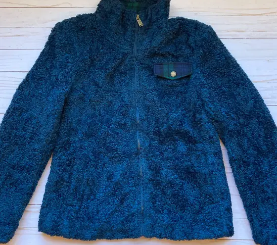 Pendleton Fuzzy Sherpa Wool Blend Full Zip Blue-Green Jacket Sz S