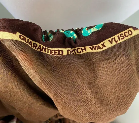 Handmade Dutch Wax Vlisco Retro One Shoulder Sheath Mini Dress One of a Kind Brown