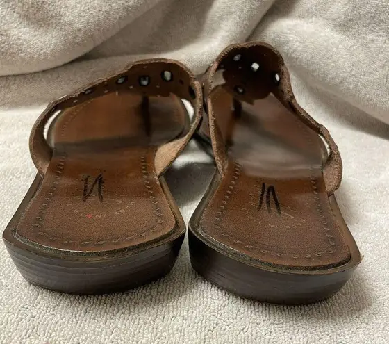 J.Jill  Athena Brown Leather Sandals Flats Women’s Size 9 But Wears‎ Like An 8.5