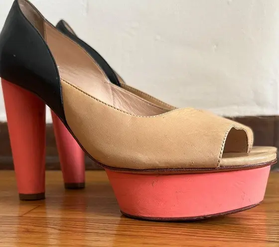 Loeffler Randall | Darcy Round Heel Peep Toe Platform Pumps | Size 9