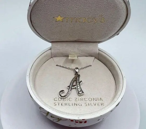 Giani Bernini A Initial Pendant Necklace in Sterling Silver NWT MSRP $100
