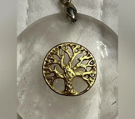 Tree of life clear quartz pendant