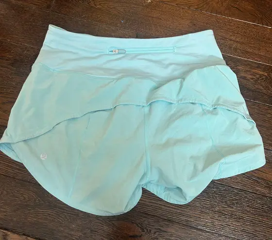 Lululemon Cyan Blue  Speed up Shorts 4” High rise