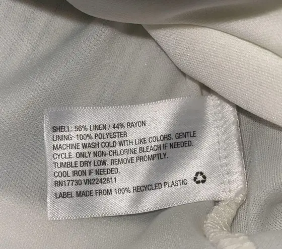 Ava & Viv Womens Striped Linen Blend Button Front Summer Shirt Dress Blue 2X NWO