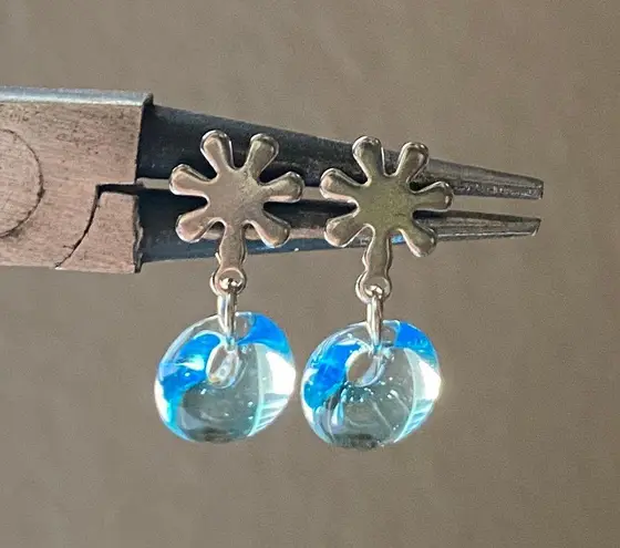 Handmade quality Japanese magatama glass beads minimalist simple dangle earrings✨