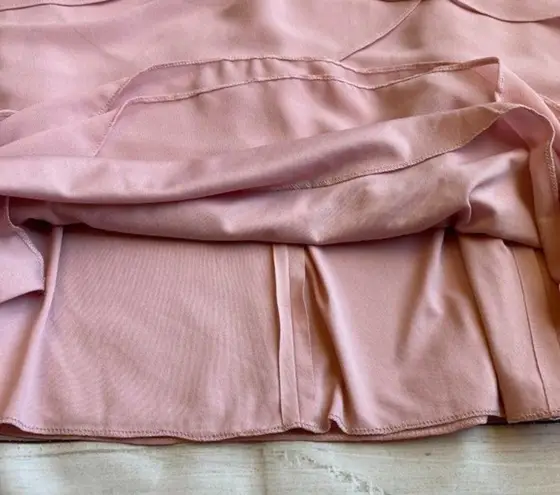 Ursula of Switzerland Vintage Bridesmaid Pink Layered Ruffle Midi Dress Size 14