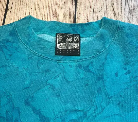 Vintage 90s Caribbean Sweater Adult Medium Blue Pullover Retro Watercolor Nature