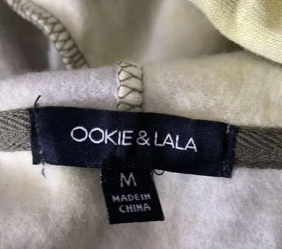 Ookie & Lala CROPPED TIE DYE PULLOVER HOODIE IN Olive Yellow Sz medium N…