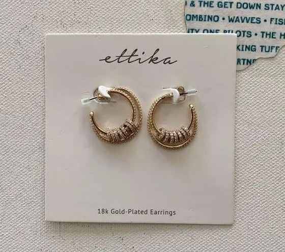 Ettika x Revolve 18 Karat Gold Plated Round Small Hoop Earrings