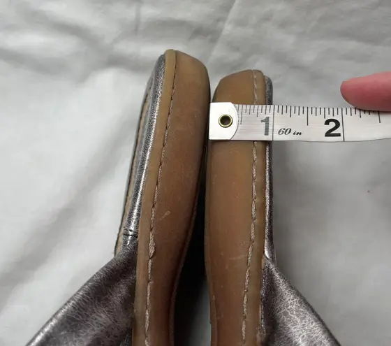 Born concept B.O.C Womens Metallic Silver Bow Tie Thong Toe Sandal Flip Flops Size 10