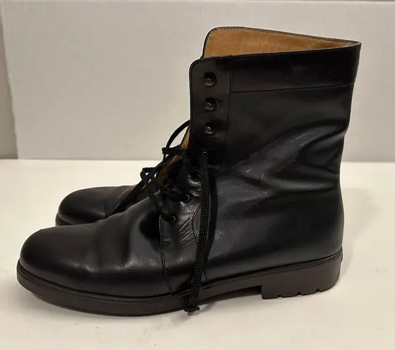 Salvatore Ferragamo Women's Leather and Fabric Combat Boot Size 9.0 B