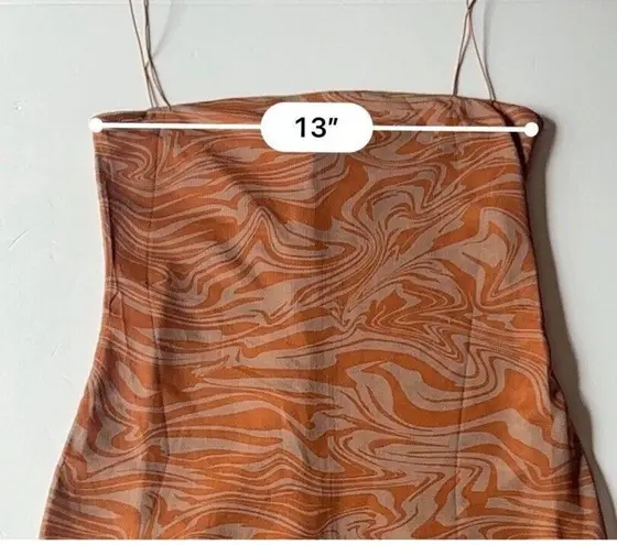 Meshki Mia Orange Brown Mesh Bodycon Mini Dress Women's Size Medium Sexy